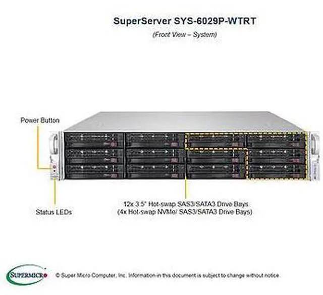 Main image of SYS-6029P-WTRT 2U Barebone Dual Processor