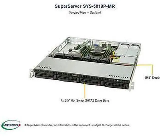 Main image of SYS-5019P-MR 1U Barebone Single Processor