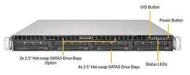 Main image of CSE-815TQC-R504WB Server Chassis 1U Rackmount