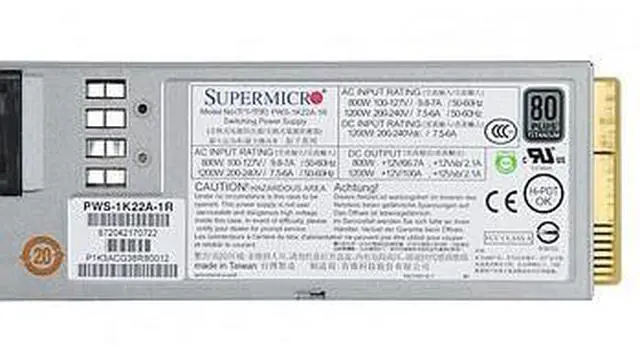 Main image of PWS-1K22A-1R Power Supply 1U 1200W 80 Plus Titanium