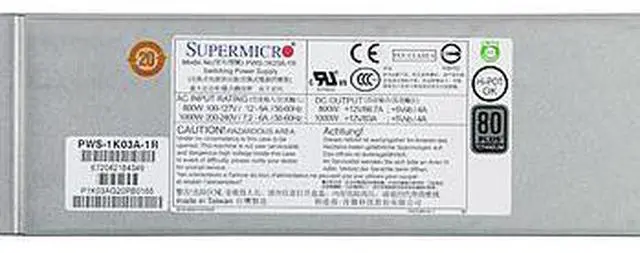 Main image of PWS-1K03A-1R Power Supply 1U 1000W 80 Plus Titanium , Redundant w/ PMBus