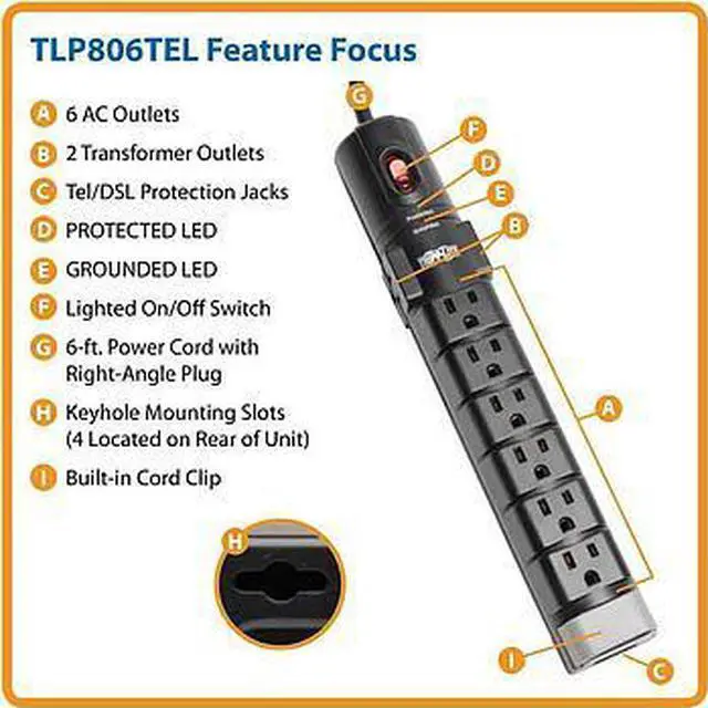 Main image of TLP806TEL 8 Outlet Surge Suppressor