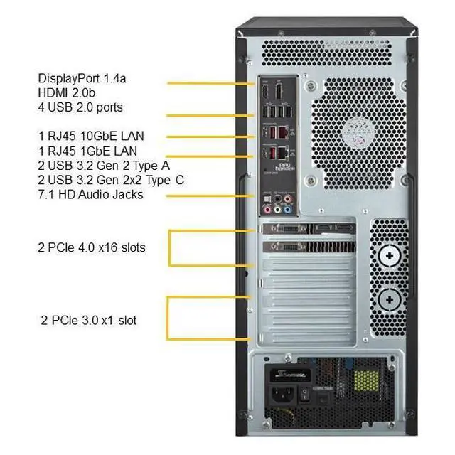 Alt view image 3 of 4 - SYS-530AD-I Gaming PC Mid-Tower Single Core I3/I5/I7/I9 Processors 11th Generation