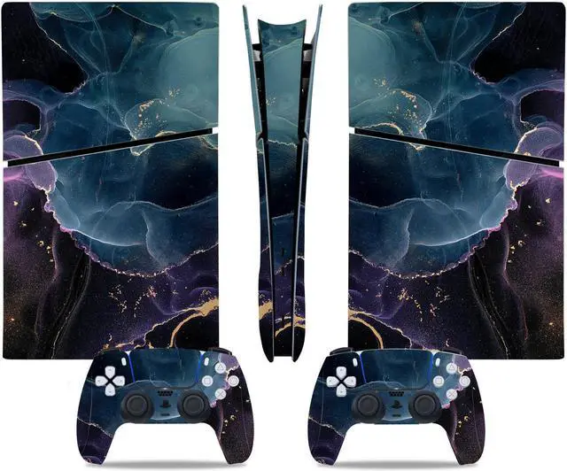 Main image of Full Body Vinyl Skin Stickers Decal Cover for PS5 Slim Digital Edition Console and Controllers - Purple Universe