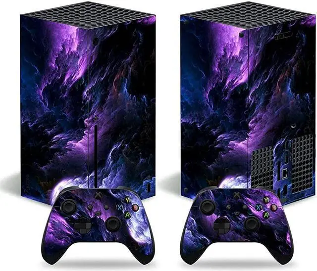 Main image of Full Body Vinyl Skin Decal Cover Wrap for Microsoft Xbox Series X Device - Includes Two Free Controller Stickers - Xbox Sery X Accessories - Gaming Console Protection - Purple Space