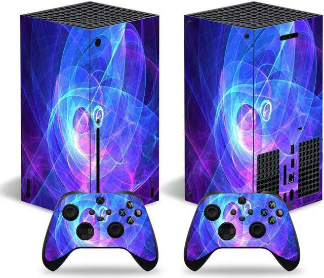 Main image of Full Body Vinyl Skin Decal Cover Wrap for Microsoft Xbox Series X Device - Includes Two Free Controller Stickers - Xbox Sery X Accessories - Gaming Console Protection - Purple Line