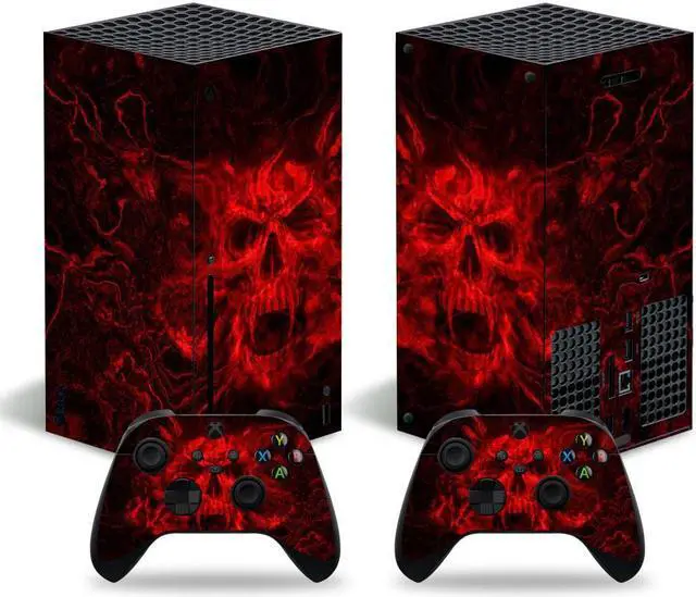 Main image of Full Body Vinyl Skin Decal Cover Wrap for Microsoft Xbox Series X Device - Includes Two Free Controller Stickers - Xbox Sery X Accessories - Gaming Console Protection - Red Ghost