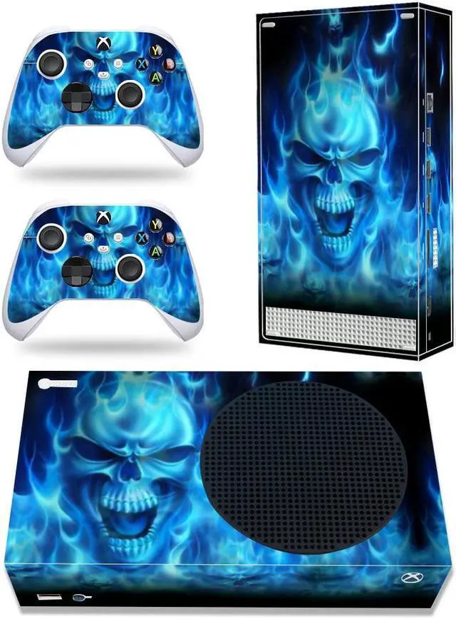 Main image of Full Body Vinyl Skin Decal Cover Wrap for Microsoft Xbox Series S Device - Includes Two Free Controller Stickers - Xbox Sery S Accessories - Gaming Console Protection - Blue Ghost