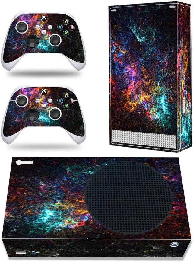 Main image of Full Body Vinyl Skin Decal Cover Wrap for Microsoft Xbox Series S Device - Includes Two Free Controller Stickers - Xbox Sery S Accessories - Gaming Console Protection - Colorful Galaxy