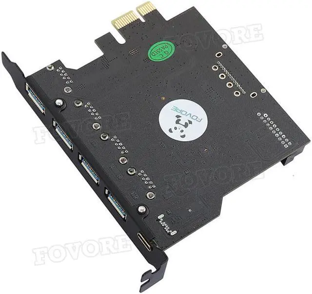 Alt view image 6 of 6 - Add On Card USB 3.0 PCI-E Type C Expansion Card PCI Express PCI-E to USB 3.0 Controller 5Port + 1Port USB 3.1 PCI-E Card Adapter