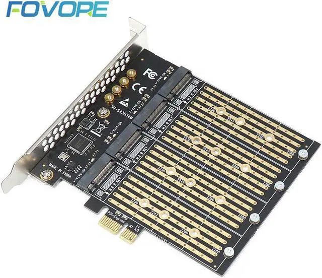 Main image of M.2 PCIE Adapter 4 Port M.2 NVME B Key NGFF SATA SSD to PCIe Adapter PCI Express X1 PCI-E M.2 Expansion Card Riser For Mining