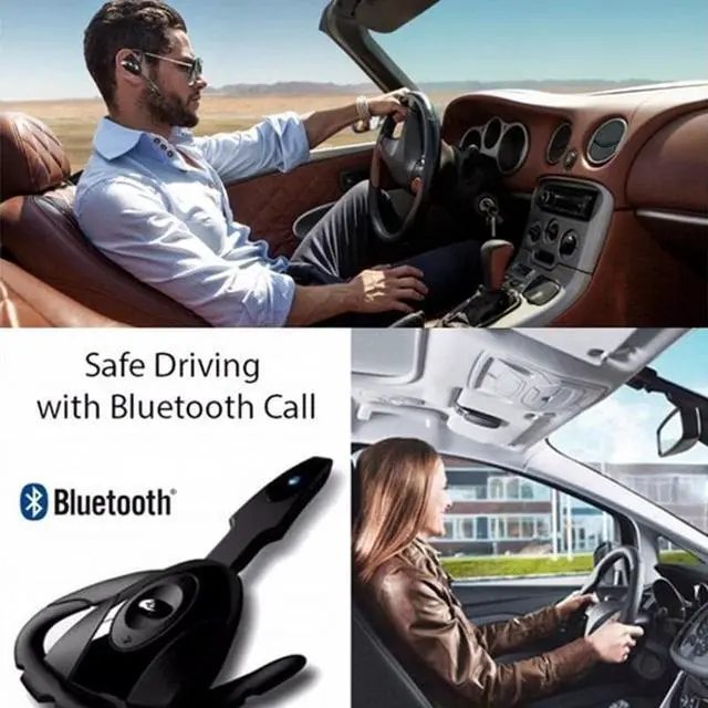 Alt view image 3 of 6 - Wireless Headphones Business Earphones Bluetooth-Compatible Headset Microphone Rechargeable Standby Car Driving Sport Handsfree(Black With earphone)