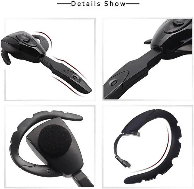 Alt view image 5 of 6 - Wireless Headphones Business Earphones Bluetooth-Compatible Headset Microphone Rechargeable Standby Car Driving Sport Handsfree(Black With earphone)