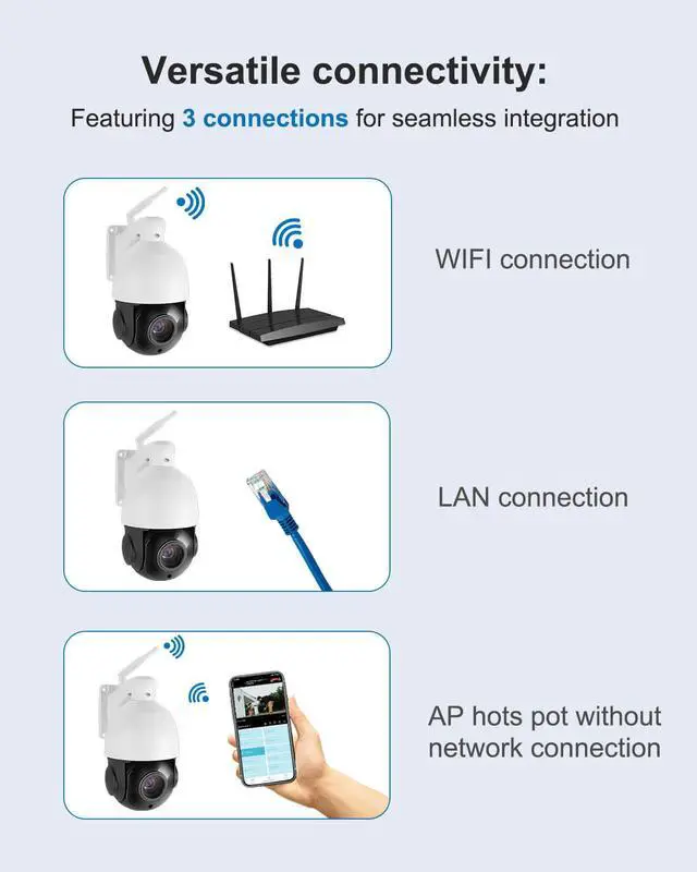 Alt view image 6 of 7 - INSEETECH 4MP PTZ Security Camera Wireless Outdoor, 18X Optical Zoom Surveillance IP Camera with Human Auto Tracking & Zoom, 2-Way Audio, 387ft, Night Vision Siren, IP66 for Backyard School office