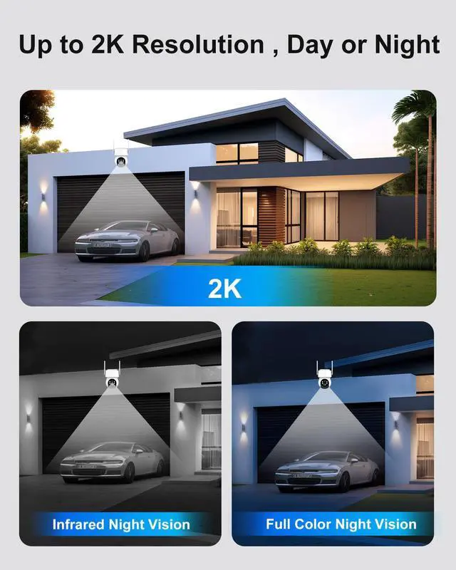 Alt view image 5 of 7 - INSEETECH Wireless Solar Security Camera Outdoor, 2K WiFi Camera with PIR Motion Detection, Siren, Color Night Vision, 2-Way Audio, 5W Solar Panel & 7800mAh Battery, Home Surveillance Camera