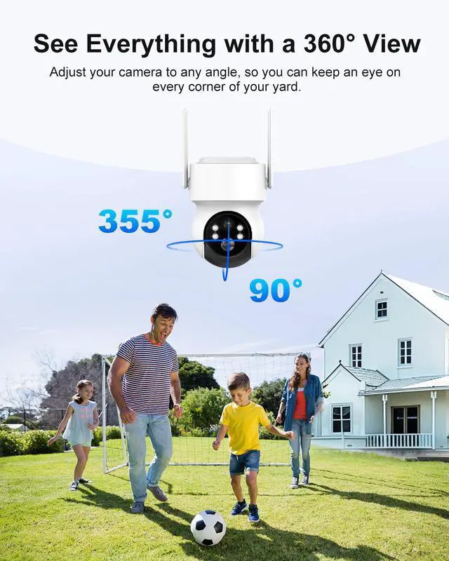 Alt view image 4 of 7 - INSEETECH Wireless Solar Security Camera Outdoor, 2K WiFi Camera with PIR Motion Detection, Siren, Color Night Vision, 2-Way Audio, 5W Solar Panel & 7800mAh Battery, Home Surveillance Camera