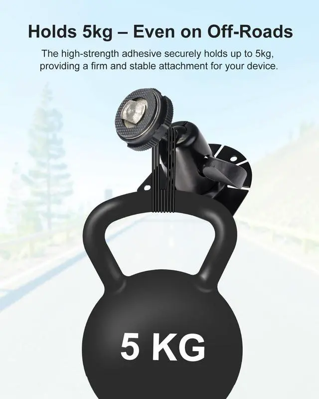 Alt view image 4 of 7 - INSEETECH Fan-Shaped Mount for Backup Camera Monitor System - Universal Reverse View Bracket for Car RV Truck Van Display, Metal Construction, Double-Sided Tape, No Drill Easy Install