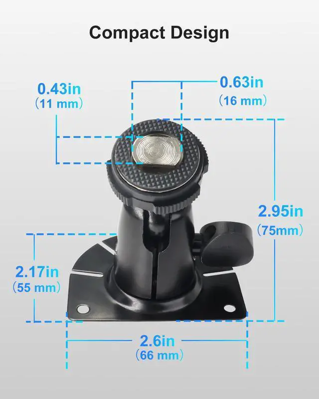 Alt view image 6 of 7 - INSEETECH Fan-Shaped Mount for Backup Camera Monitor System - Universal Reverse View Bracket for Car RV Truck Van Display, Metal Construction, Double-Sided Tape, No Drill Easy Install