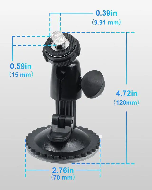 Alt view image 6 of 7 - INSEETECH Windshield Suction Mount for Backup Camera Monitor System - Heavy-Duty 5kg Load Capacity, Metal Construction, 360° Adjustable Ball Head, No Drill Easy Install for Car/RV/Truck