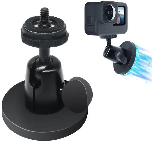 Main image of INSEETECH Magnetic Camera Mount with 1/4" Thread, Easy to Install, Metal-Made, 360° Swivel Ball Head & Strong Magnetic Base for Action Camera, Attaches to Any Metal Surfaces