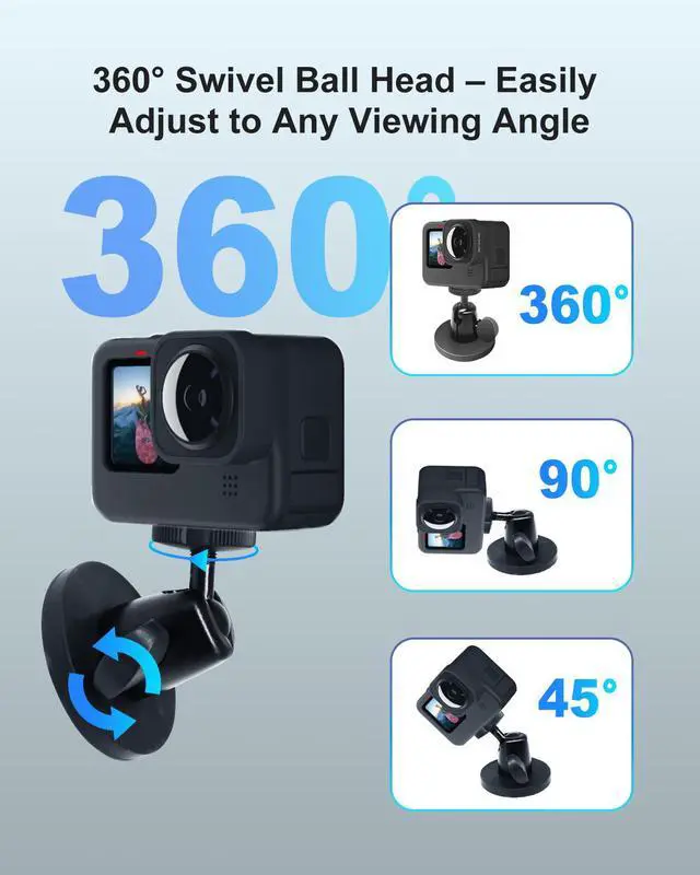 Alt view image 5 of 7 - INSEETECH Magnetic Camera Mount with 1/4" Thread, Easy to Install, Metal-Made, 360° Swivel Ball Head & Strong Magnetic Base for Action Camera, Attaches to Any Metal Surfaces