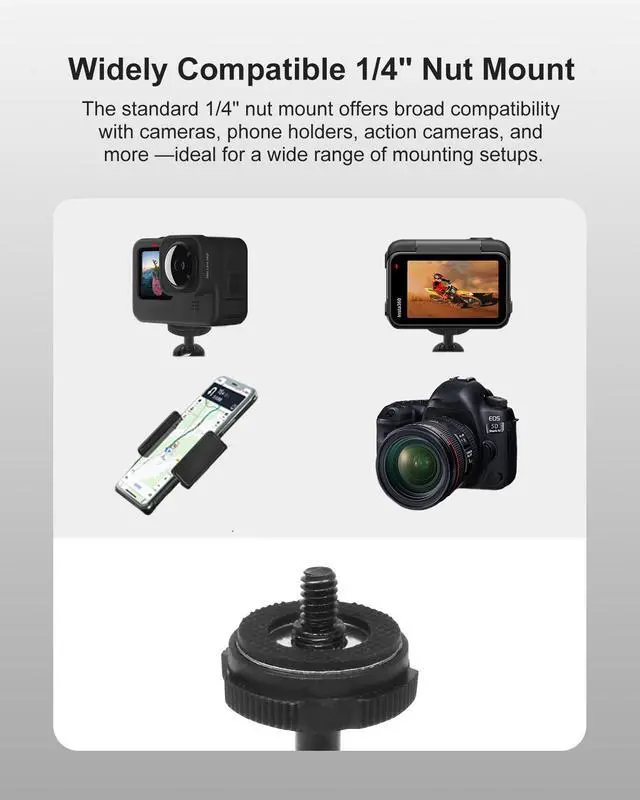 Alt view image 7 of 7 - INSEETECH Magnetic Camera Mount with 1/4" Thread, Easy to Install, Metal-Made, 360° Swivel Ball Head & Strong Magnetic Base for Action Camera, Attaches to Any Metal Surfaces