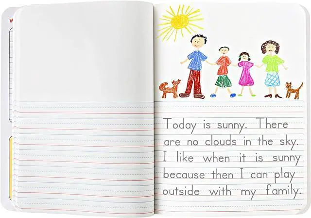 Alt view image 2 of 4 - Mead® Primary Journal, Half Page Ruled, Grades K-2, 7 1/2" x 9 3/4", 100 Sheets, Red