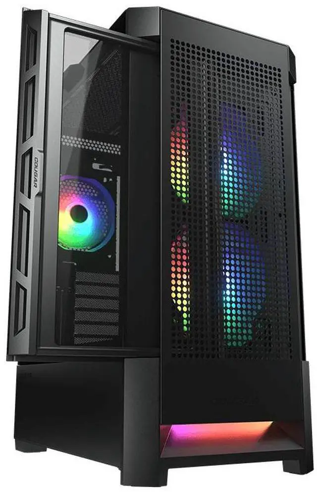 Alt view image 2 of 9 - Cougar Airface RGB Black Mid Tower Computer Case with Mesh Front Panel