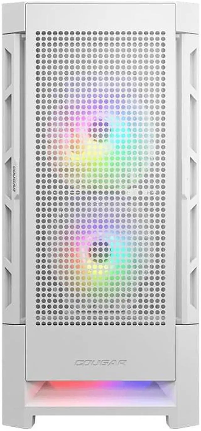 Alt view image 3 of 9 - Cougar Airface RGB White Mid Tower Computer Case with Mesh Front Panel