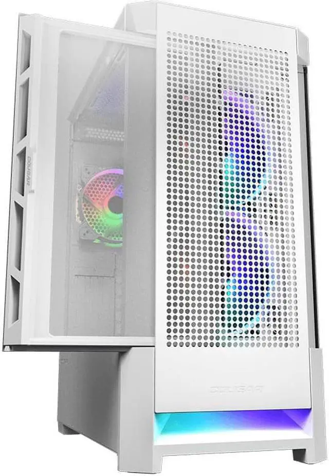 Alt view image 2 of 9 - Cougar Airface RGB White Mid Tower Computer Case with Mesh Front Panel