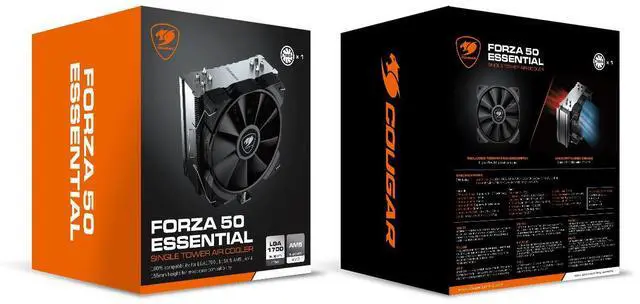 Alt view image 6 of 8 - Cougar FORZA 50 ESSENTIAL Single Tower Air Cooler with HDT technology and 4 heat pipes