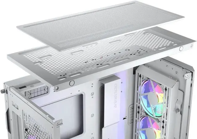 Alt view image 5 of 13 - COUGAR DuoFace Pro RGB White ATX Mid Tower Gaming Case, 390mm GPU supported, built-in Front 120mm ARGB Fan x3 & Rear 120mm ARGB Fan x1, with Mesh & Tempered Glass Front Panels