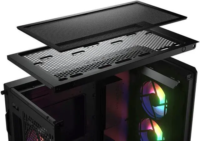 Alt view image 2 of 11 - COUGAR DuoFace Pro RGB Black ATX Mid Tower Gaming Case, 390mm GPU supported, built-in Front 120mm ARGB Fan x3 & Rear 120mm ARGB Fan x1, with Mesh & Tempered Glass Front Panels