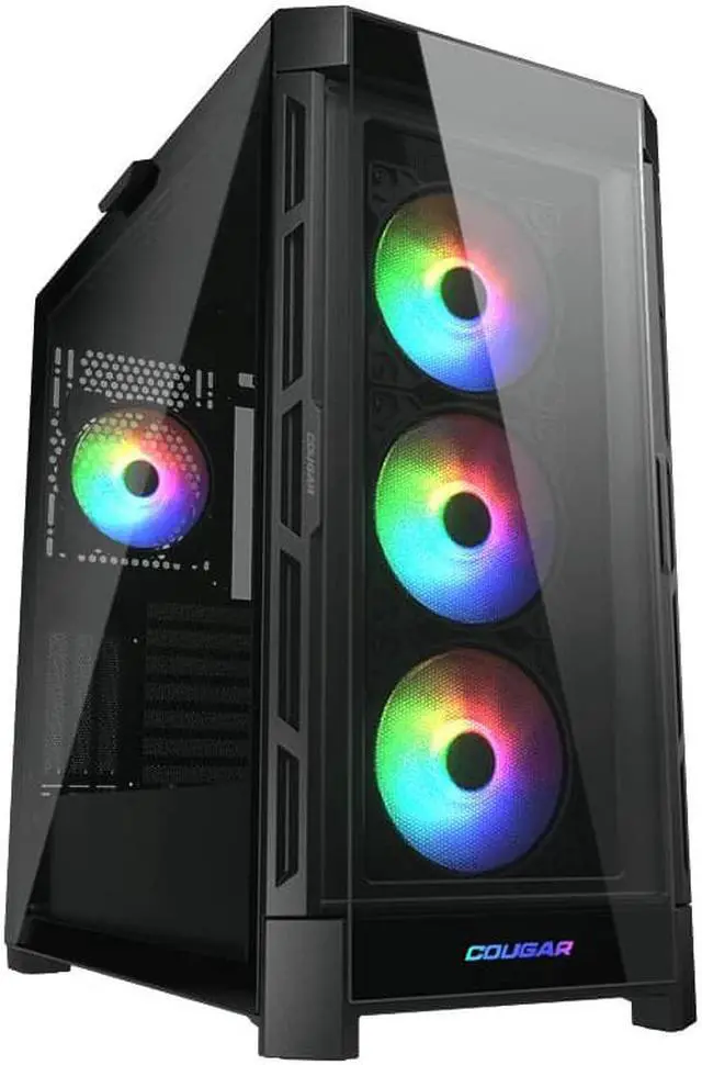 Alt view image 4 of 11 - COUGAR DuoFace Pro RGB Black ATX Mid Tower Gaming Case, 390mm GPU supported, built-in Front 120mm ARGB Fan x3 & Rear 120mm ARGB Fan x1, with Mesh & Tempered Glass Front Panels