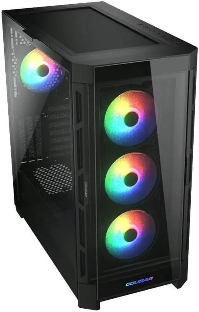 Alt view image 6 of 11 - COUGAR DuoFace Pro RGB Black ATX Mid Tower Gaming Case, 390mm GPU supported, built-in Front 120mm ARGB Fan x3 & Rear 120mm ARGB Fan x1, with Mesh & Tempered Glass Front Panels