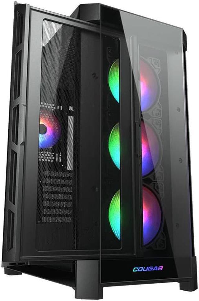 Alt view image 5 of 11 - COUGAR DuoFace Pro RGB Black ATX Mid Tower Gaming Case, 390mm GPU supported, built-in Front 120mm ARGB Fan x3 & Rear 120mm ARGB Fan x1, with Mesh & Tempered Glass Front Panels