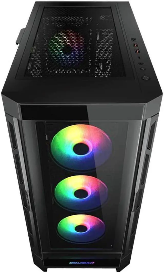 Alt view image 7 of 11 - COUGAR DuoFace Pro RGB Black ATX Mid Tower Gaming Case, 390mm GPU supported, built-in Front 120mm ARGB Fan x3 & Rear 120mm ARGB Fan x1, with Mesh & Tempered Glass Front Panels