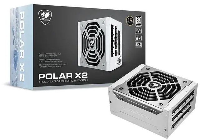 Alt view image 4 of 9 - COUGAR POLAR X2 1050W, ATX3.0 Power Supply, PCIE Gen 5.0, 12VHPWR, 80 Plus Platinum Certificate, Cybenetics Platinum, Fully Modular, worldwide 10-year-warranty