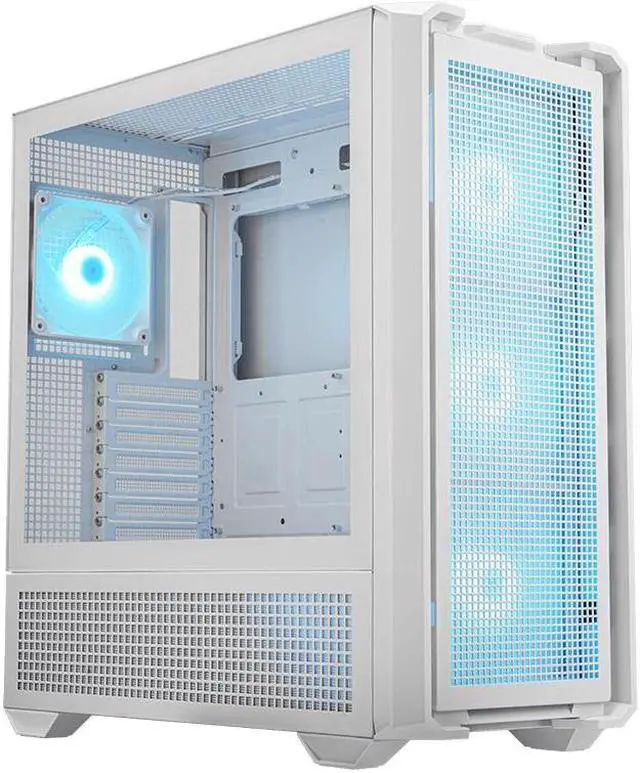 Alt view image 2 of 7 - COUGAR MX600 RGB White Mid Tower Gaming Case, 400mm GPU supported, built-in Front 140mm ARGB Fan x3 & Rear 120mm ARGB Fan x1, E-ATX supported along with 8 Expansion Slots