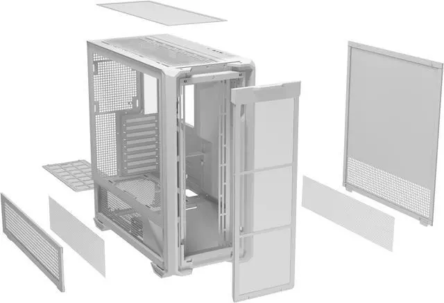 Alt view image 6 of 7 - COUGAR MX600 RGB White Mid Tower Gaming Case, 400mm GPU supported, built-in Front 140mm ARGB Fan x3 & Rear 120mm ARGB Fan x1, E-ATX supported along with 8 Expansion Slots