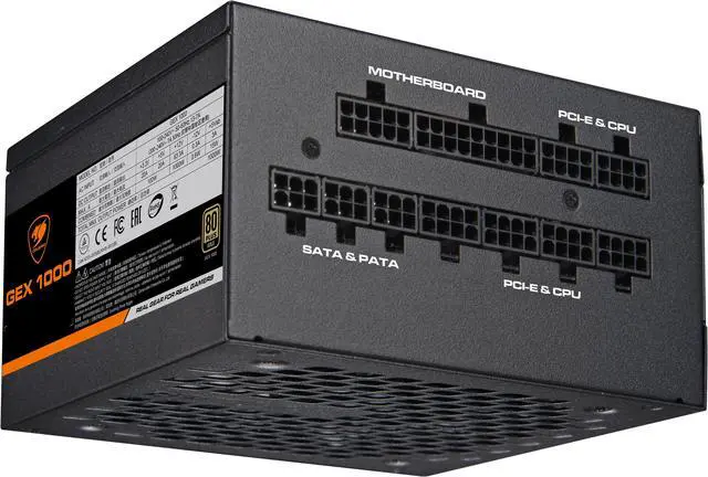 Alt view image 5 of 6 - COUGAR GEX 1000 Power Supply, 80Plus Gold Certificate, 140mm length, Fully Modular, 10-year-warranty