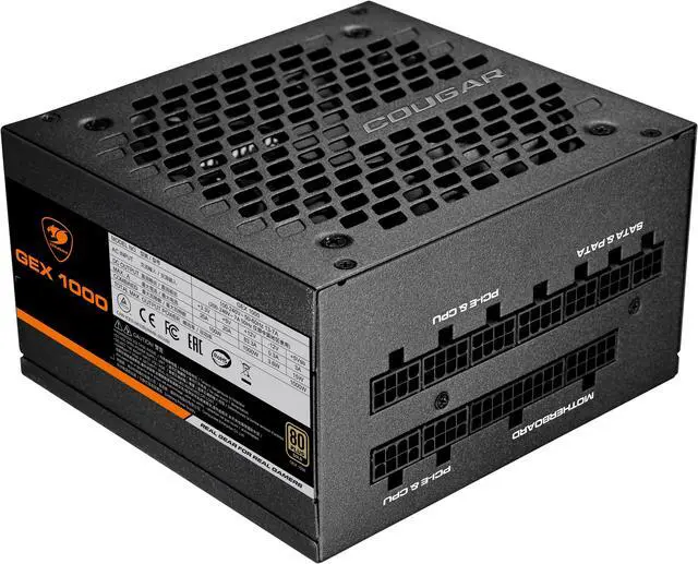 Alt view image 2 of 6 - COUGAR GEX 1000 Power Supply, 80Plus Gold Certificate, 140mm length, Fully Modular, 10-year-warranty
