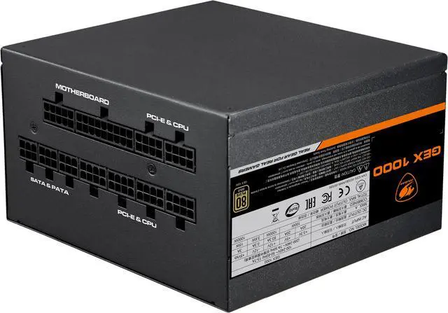 Alt view image 3 of 6 - COUGAR GEX 1000 Power Supply, 80Plus Gold Certificate, 140mm length, Fully Modular, 10-year-warranty
