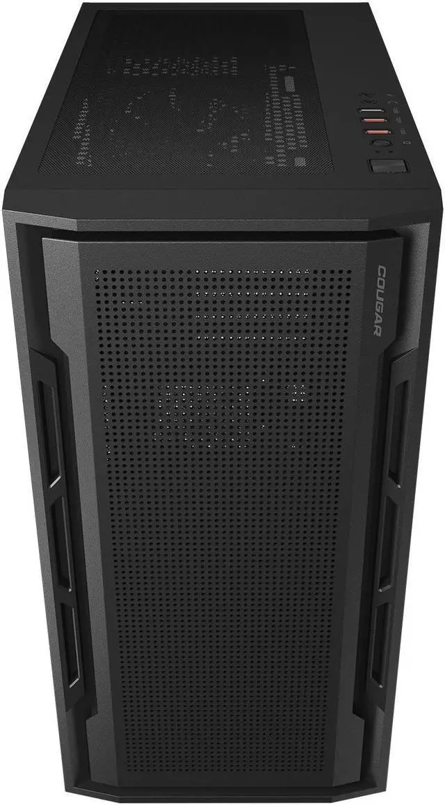 Alt view image 3 of 7 - COUGAR Uniface Mini Black, Mini Tower, Max. 340mm GPU Length, Pre-installed Black Fan *1, Support up to 6 Fans, Perforated Front Panel, (Black)