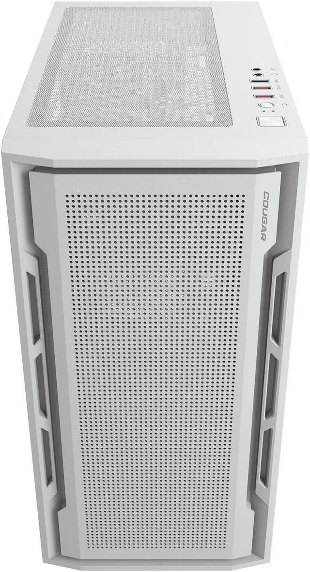 Alt view image 3 of 7 - COUGAR Uniface Mini White, Mini Tower, Max. 340mm GPU Length, Pre-installed Black Fan *1, Support up to 6 Fans, Perforated Front Panel, (White)