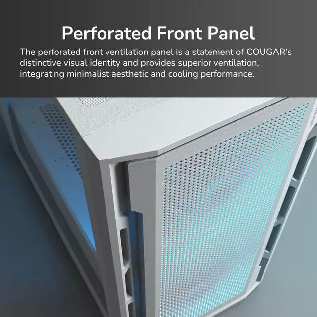 Alt view image 2 of 7 - COUGAR UNIFACE Mini RGB Case, Max. 340mm GPU Length, Max. 280mm Liquid Cooling & Max.160mm CPU Cooler, pre -Installed Fan x 3 pcs, Support Upto 6 Fans, Perforated Front Panel (Black)