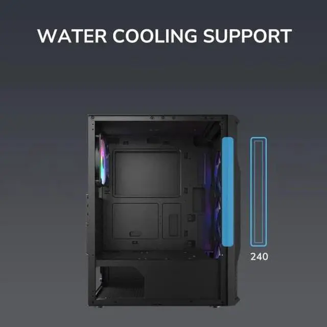 Alt view image 4 of 7 - COUGAR MX110 RGB Mid-Tower ATX PC Case  Built for Basics. Ready for More.  4X 120mm RGB  Fans Pre-Installed & 240mm Radiator Support  Max. GPU Length 305mm
