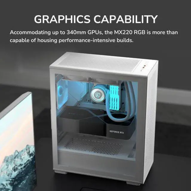 Alt view image 6 of 7 - COUGAR MX220 RGB Mid-Tower ATX PC Case  Optimized AIrflow  4X 120mm ARGB  Fans Pre-Installed & 360mm Radiator Support  Max. GPU Length 340mm  PWM Fan Hun Included  USB Type-C Port