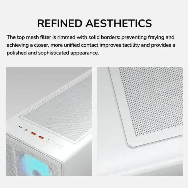 Alt view image 3 of 7 - COUGAR MX220 RGB Mid-Tower ATX PC Case  Optimized AIrflow  4X 120mm ARGB  Fans Pre-Installed & 360mm Radiator Support  Max. GPU Length 340mm  PWM Fan Hun Included  USB Type-C Port (White)