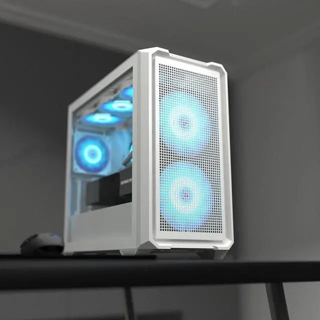 Alt view image 2 of 7 - COUGAR MX600 Mini RGB Mini-Tower PC Case  Maximum Cool. Minimum Size.2X 160mm PWM ARGB Fans & PWM Fan Hun Included360mm Radiator SupportMax. GPU Length 380mmReverse Connector Motherboard, White